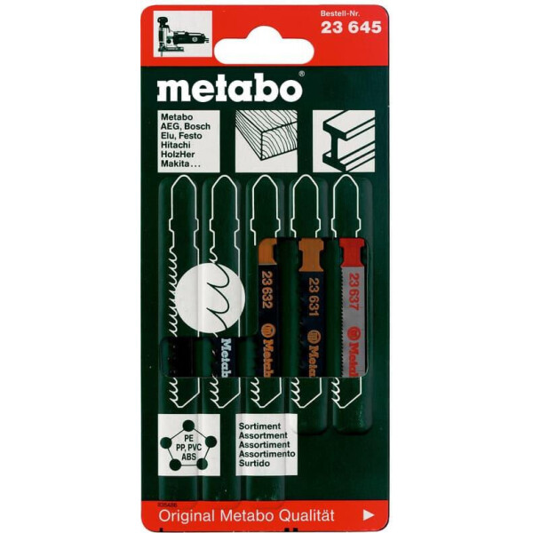 

Набор пилок Metabo для лобзика 5 шт. (623645000)