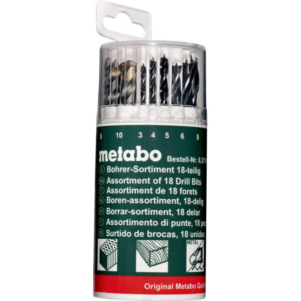 

Набор сверл по металлу, дереву, камню Metabo Набор 18 шт. (627190000)