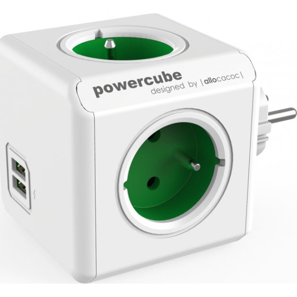 

Сетевой фильтр Allocacoc PowerCube Original USB, Green (1202GN/DEOUPC)