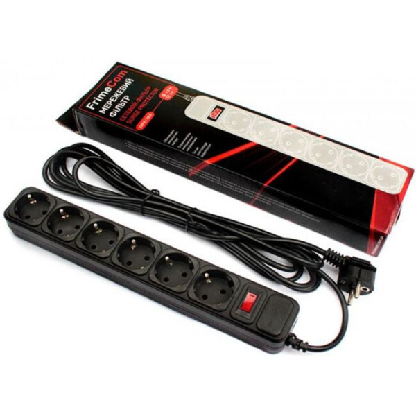 

Сетевой фильтр Frime FC-B4006W 3 м 6 розеток черный