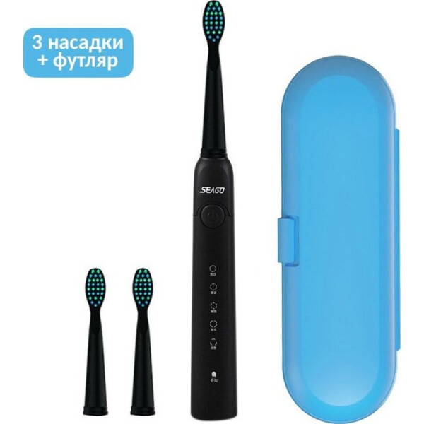 

Электрическая звуковая зубная щетка Seago E5 CN Black + футляр