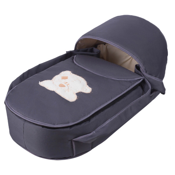 

Люлька-переноска Babyroom BLA-056 с твердым дном графит (мордочка мишки штопаная)