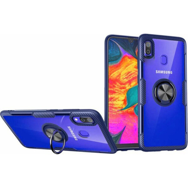 

TPU+PC Deen CrystalRing под магнитный держатель для Samsung Galaxy A10 (A105F) (Бесцветный / Синий) (746664)