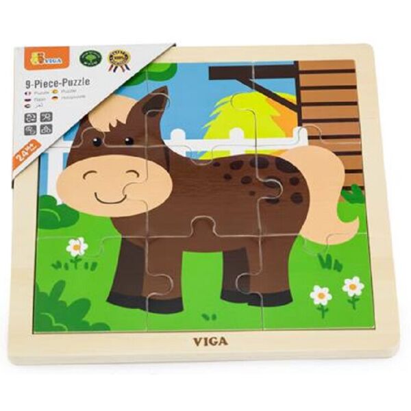 

Деревянный пазл Viga Toys Лошадка, 9 эл. (51439)