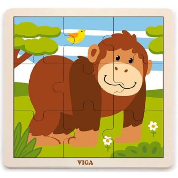 

Деревянный пазл Viga Toys Обезьянка, 9 эл. (51440)