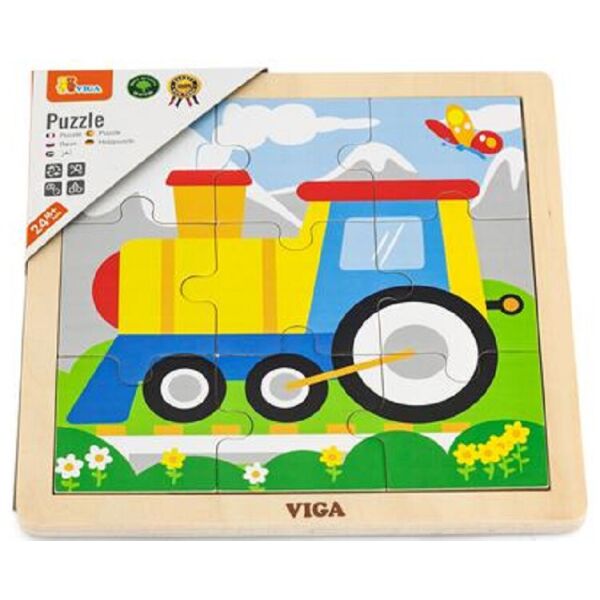 

Деревянный пазл Viga Toys Паровозик, 9 эл. (51446)