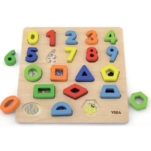 

Деревянный пазл Viga Toys Цифры и фигуры (50119)