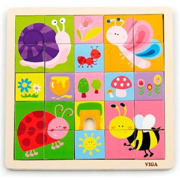 

Деревянный пазл Viga Toys Насекомые, 25 эл. (50150)