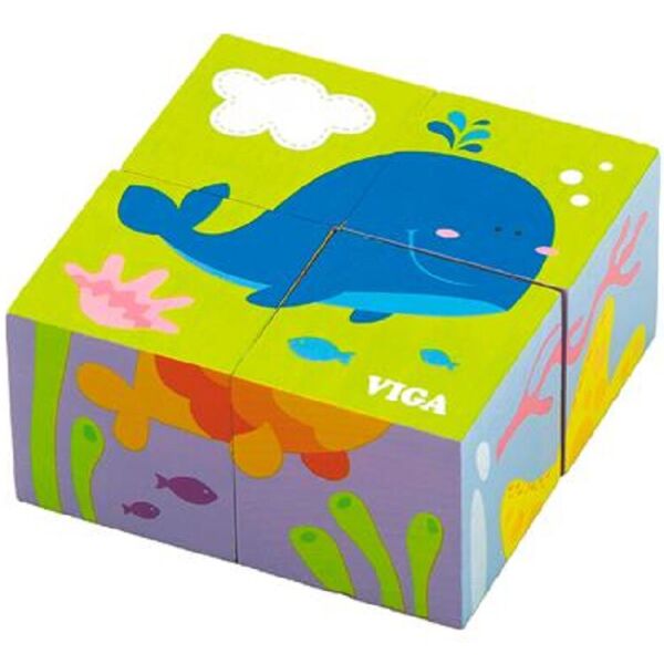 

Деревянные кубики-пазл Viga Toys Подводный мир (50161)