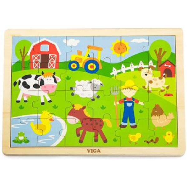 

Деревянный пазл Viga Toys Ферма, 24 эл. (50197)