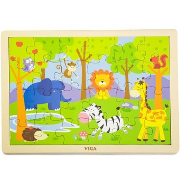 

Деревянный пазл Viga Toys Зверята, 24 эл. (50198)