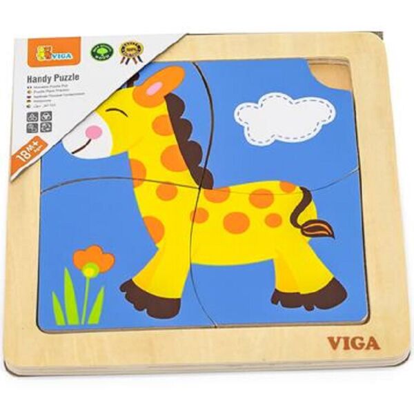 

Деревянный мини-пазл Viga Toys Жираф, 4 эл. (51319)