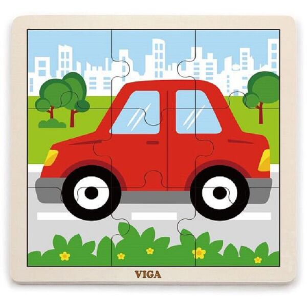 

Деревянный пазл Viga Toys Машинка, 9 эл. (51444)