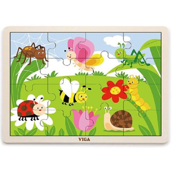 

Деревянный пазл Viga Toys Насекомые, 16 эл. (51450)