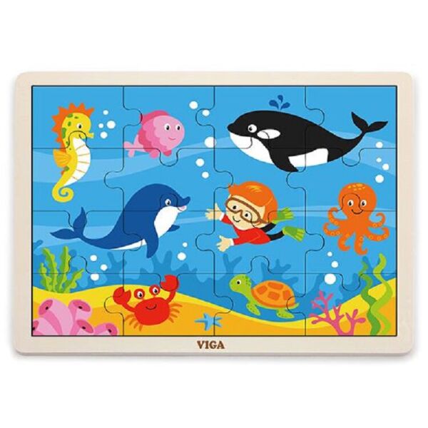 

Деревянный пазл Viga Toys Океан, 16 эл. (51451)