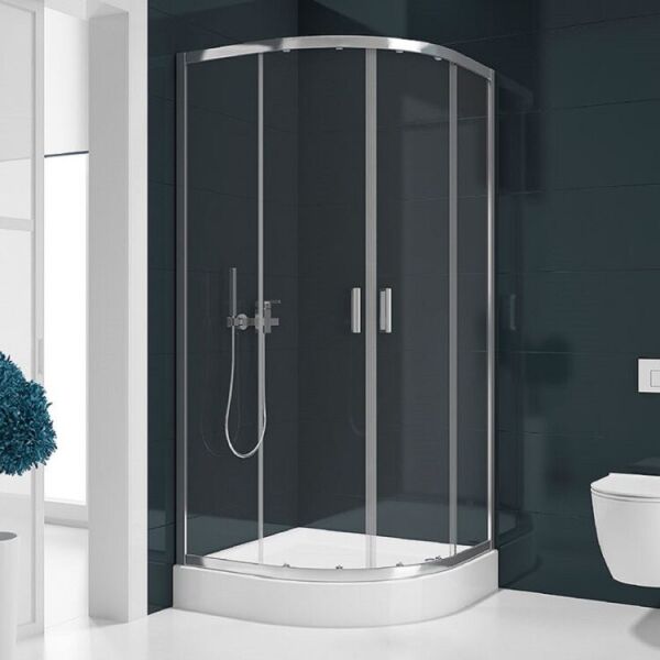 

Душевая кабина New Trendy Suvia 80х80,полукруглая с поддоном и сифоном, ZS-0001