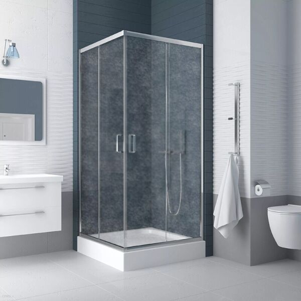 

Душевая кабина New Trendy Feria 90x90 жемчужная, квадратная с поддоном, ZF-0028