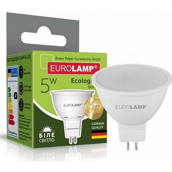 

Лампа светодиодная EUROLAMP ЕКО SMD MR16 5W GU5.3 4000K (LED-SMD-05534(P))