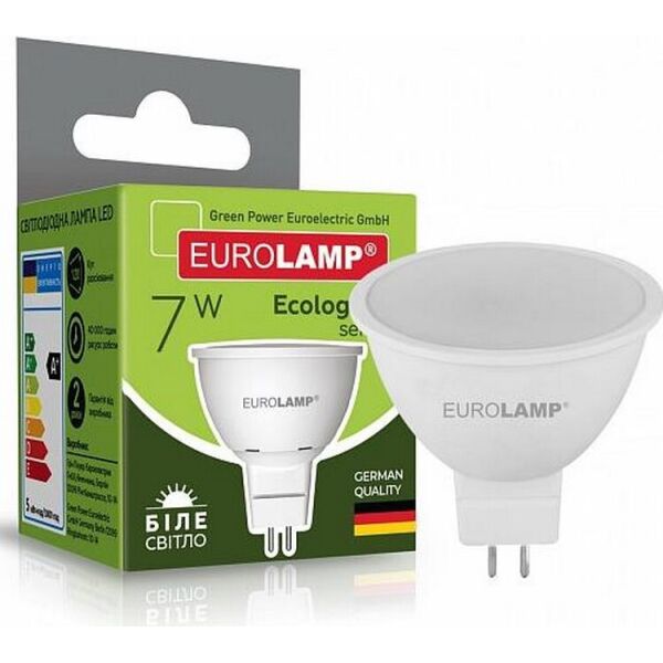 

Лампа светодиодная EUROLAMP ЕКО SMD MR16 7W GU5.3 4000K (LED-SMD-07534(P))