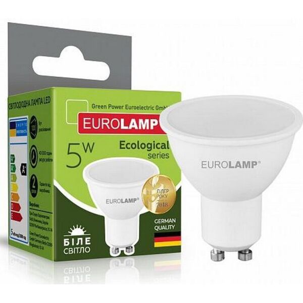 

Лампа светодиодная EUROLAMP ЕКО SMD MR16 5W GU10 4000K (LED-SMD-05104(P))