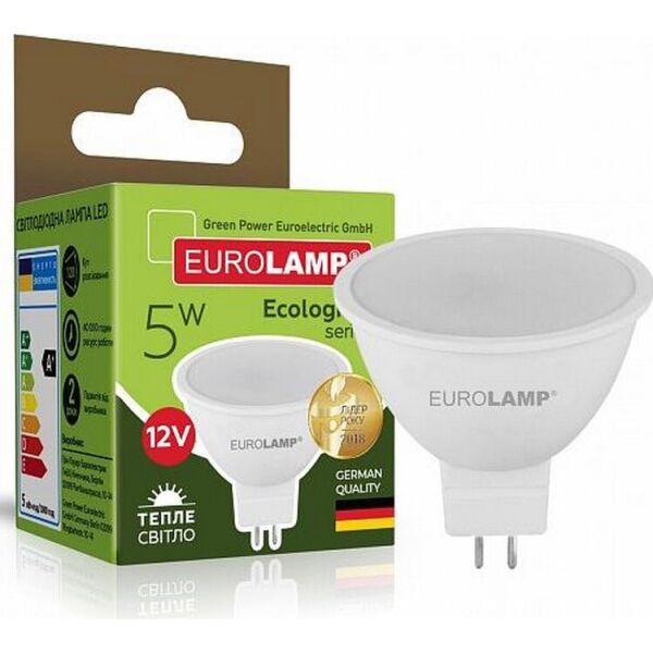 

Лампа светодиодная EUROLAMP ЕКО MR16 5W GU5.3 3000K 12V (LED-SMD-05533(12)(P))
