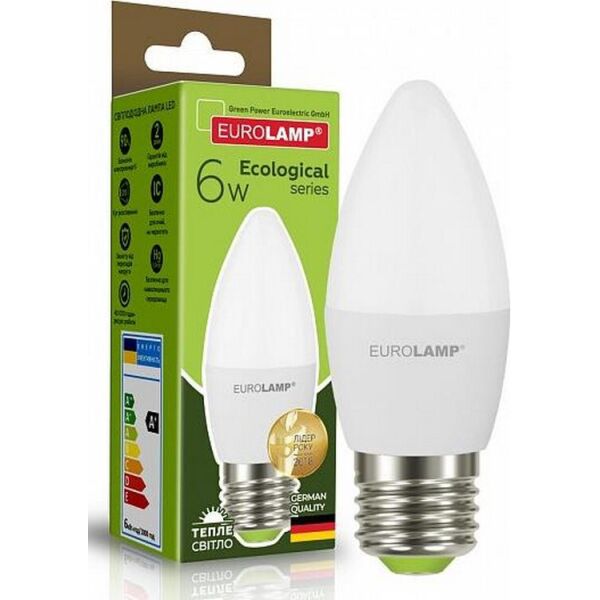 

Лампа светодиодная EUROLAMP ЕКО CL 6W E27 3000K (LED-CL-06273(P))