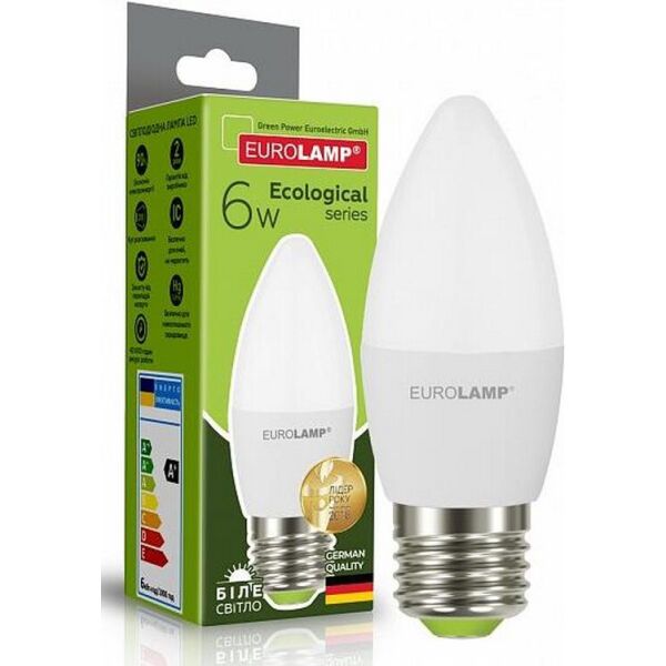 

Лампа светодиодная EUROLAMP ЕКО CL 6W E27 4000K (LED-CL-06274(P))