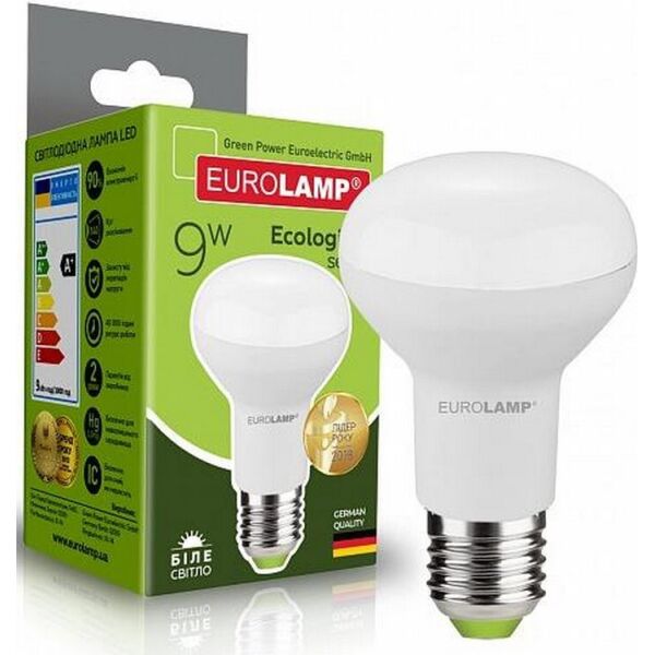

Лампа светодиодная EUROLAMP ЕКО R63 9W E27 4000K (LED-R63-09274(P))