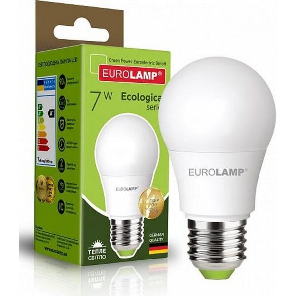 

Лампа светодиодная EUROLAMP ЕКО А50 7W E27 3000K (LED-A50-07273(P))