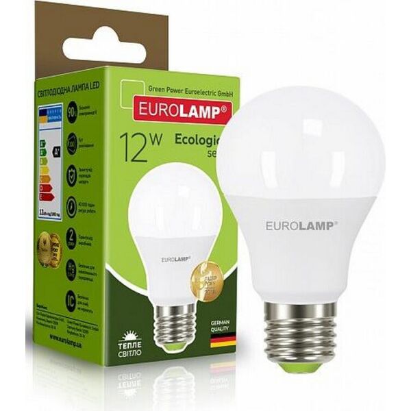 

Лампа светодиодная EUROLAMP ЕКО А60 12W E27 3000K (LED-A60-12273(P))