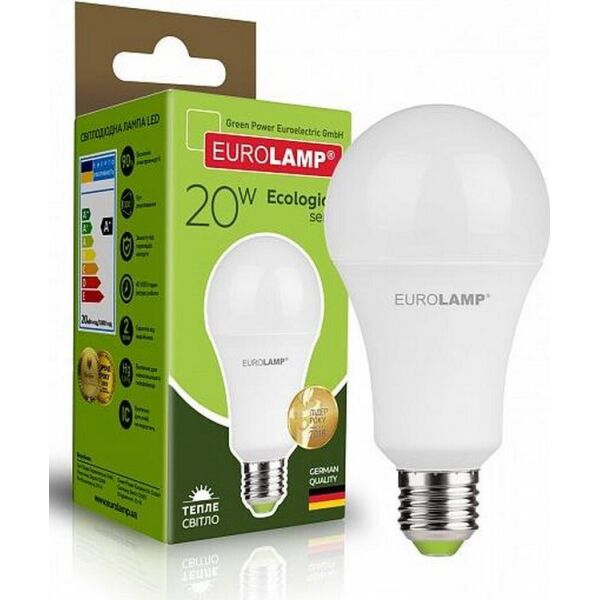 

Лампа светодиодная EUROLAMP ЕКО А75 20W E27 3000K (LED-A75-20272(P))
