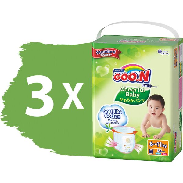 

Подгузники-трусики Cheerful Baby для детей 6-11 кг (размер M, унисекс), 162 шт (8850006539415)