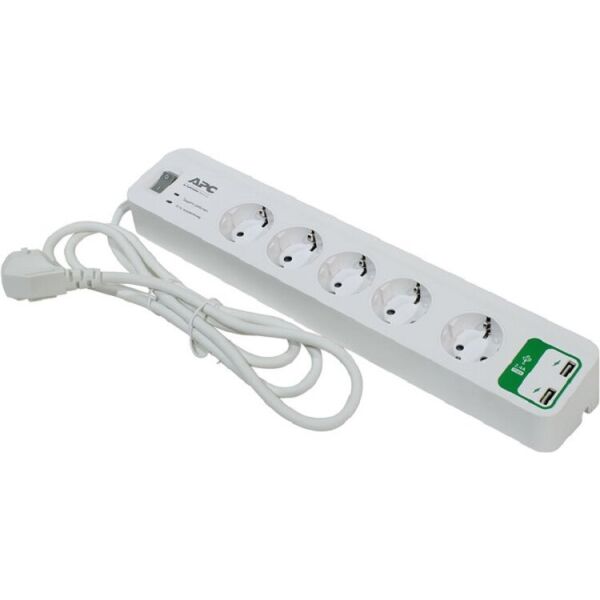 

Сетевой фильтр APC Essential SurgeArrest 5 outlets + 2 USB (5V, 2,4A)
