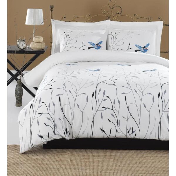 

Комплект постельного белья Lotus Home Perfect Ranforce - Birds голубой семейный (svt-2000022266857)