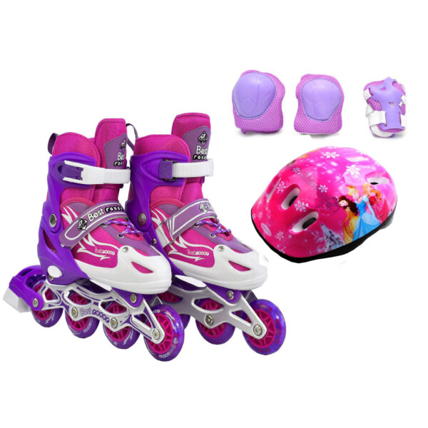 

Роликовые коньки Best Rollers Girl Set A-257-V 33-36 фиолетовый (с защитой)