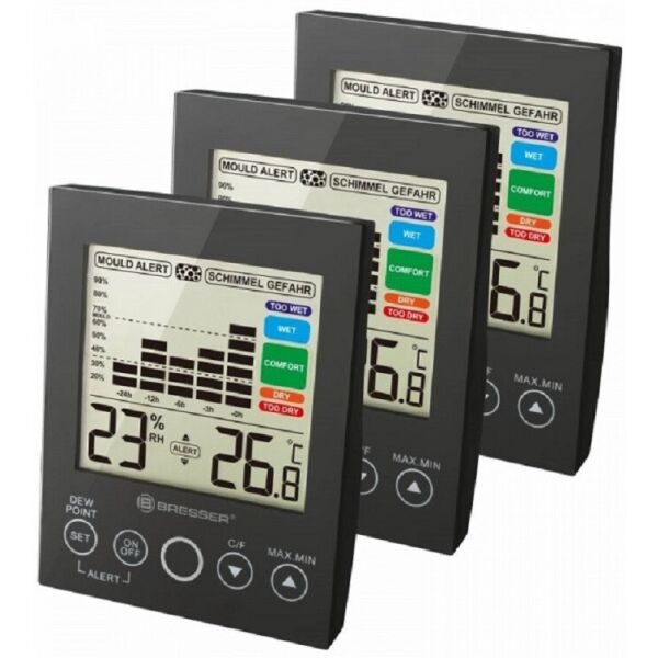 

Термометр-гигрометр Bresser Mould Alert Blck (3 шт) (927560)