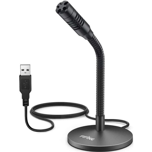 

Микрофон конденсаторный Fifine K050 mini с подставкой Черный