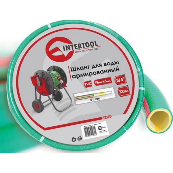 

Шланг для воды 4-х слойный 3/4", 50м, армированный, PVC INTERTOOL GE-4126