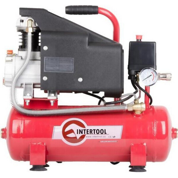 

Компрессор 9л, 0.75кВт, 1.0HP, 220 В, 8атм, 160л/мин INTERTOOL PT-0002