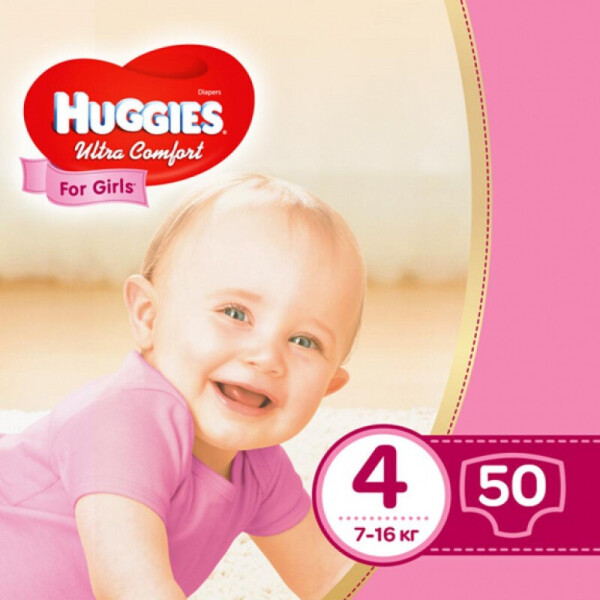 

Подгузники Huggies Ultra Comfort 4 (7-16 kg) Jumbo 50 Girl (5029053565378)