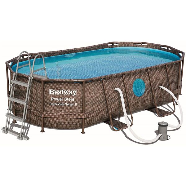 

Бассейн каркасный Bestway Ротанг 549х274х122 см (56716) с картриджным фильтром, тентом и лестницей