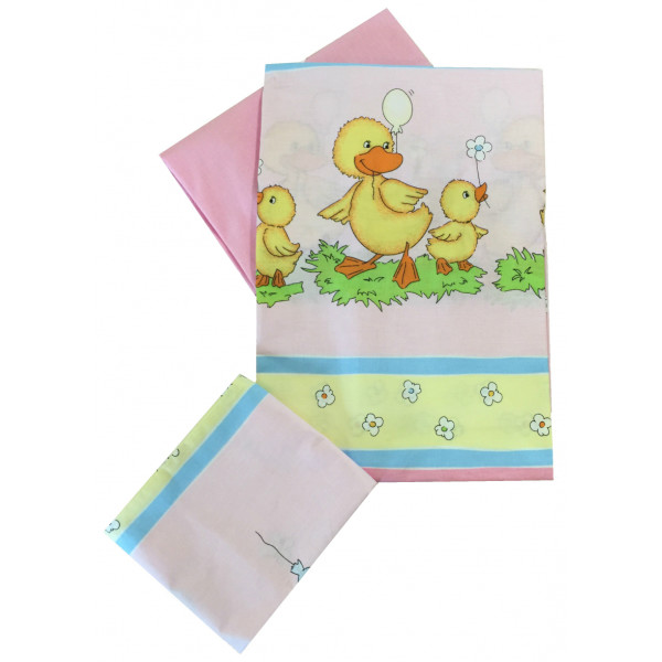

Комплект постельного белья детский Twins Comfort (3 элемента) розовый, утята C-026