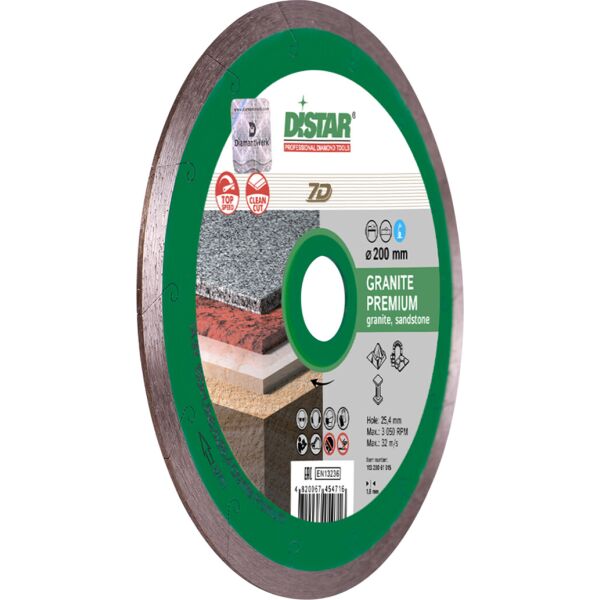 

Отрезной диск Distar Granite Premium 1A1R 200x1,7x10x25,4 (11320061015)