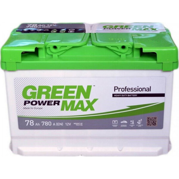 

Автомобильный аккумулятор GREEN POWER MAX 78Ah (+/-) (780EN) (д276*ш175*в190)