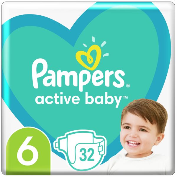 

Подгузники Pampers Active Baby Размер 6 (13-18 кг), 32 шт (8001090949578)