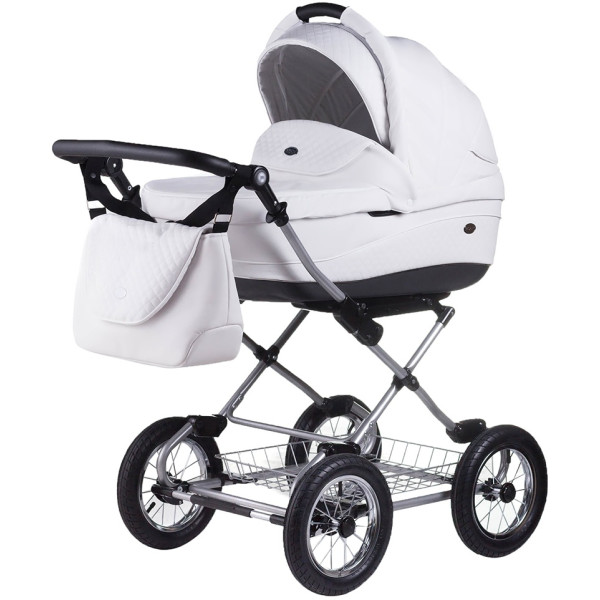 

Детская коляска классическая 2 в 1 Roan Emma (12"sery) E17 белый (кожа)