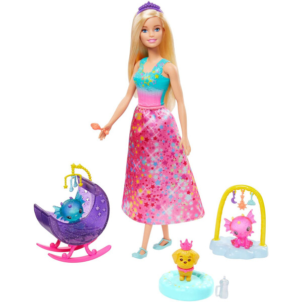 

Кукла Barbie Сказочная забота Дримтопия Dreamtopia Dragon Nursery Playset with Barbie Princess Doll GJK51