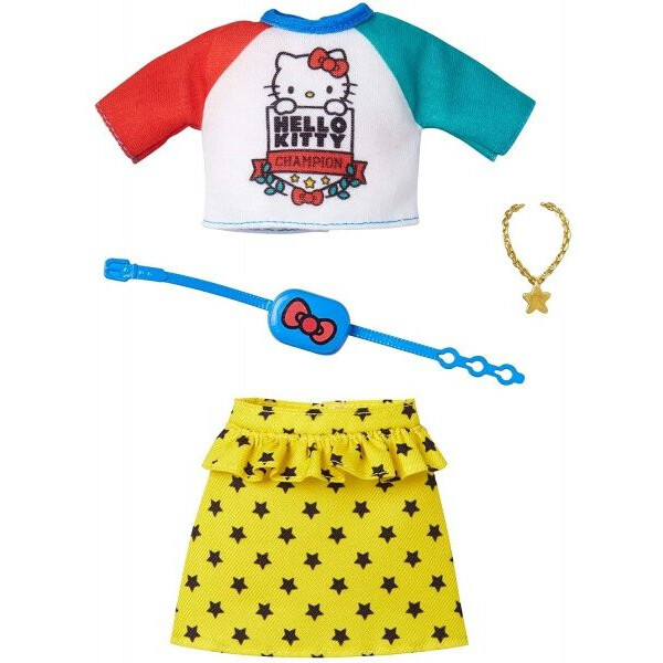 

Одежда для кукол Барби Barbie Fashion Pack Hello Kitty Champion with Yellow Skirt, Blue Belt & Necklace GHX94