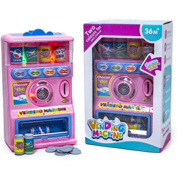 

Игровой набор Автомат с газировкой Play House R111-1A с баночками и монетами Розовый