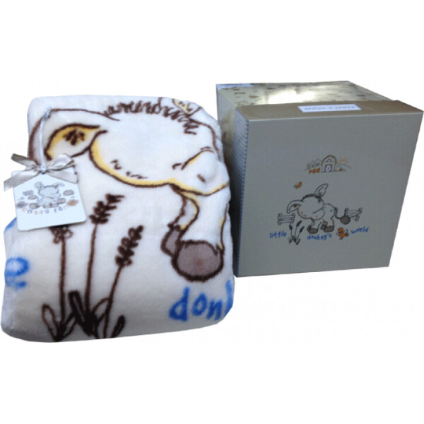 

Детский плед в кроватку Karaca Home - Donkey's World акрил крем